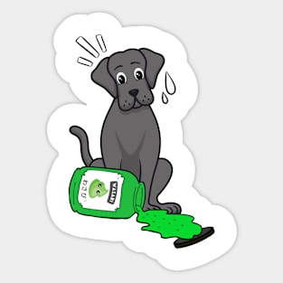 Funny big Dog Spilled Wasabi Sauce Sticker